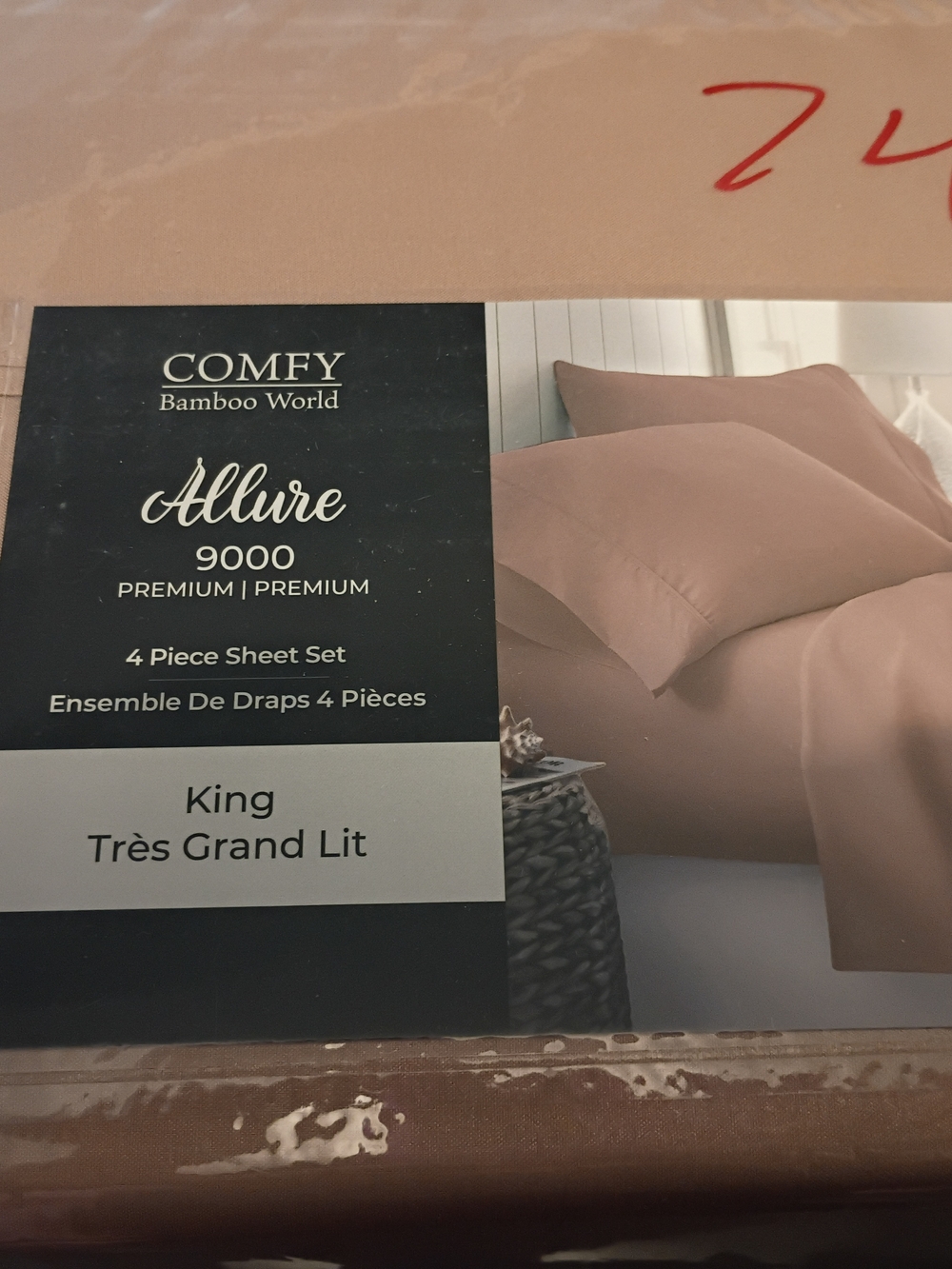 Comfy Bamboo World Allure 9000 King Sheet Set - Dusty Rose